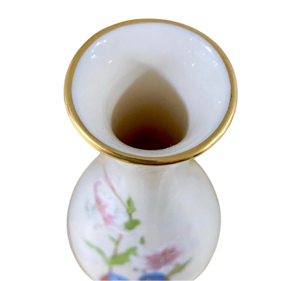 Lenox “Eternal Love” Porcelain Vase 1980’s Limited Edition Gold Rim Birds Floral - Picture 5 of 7